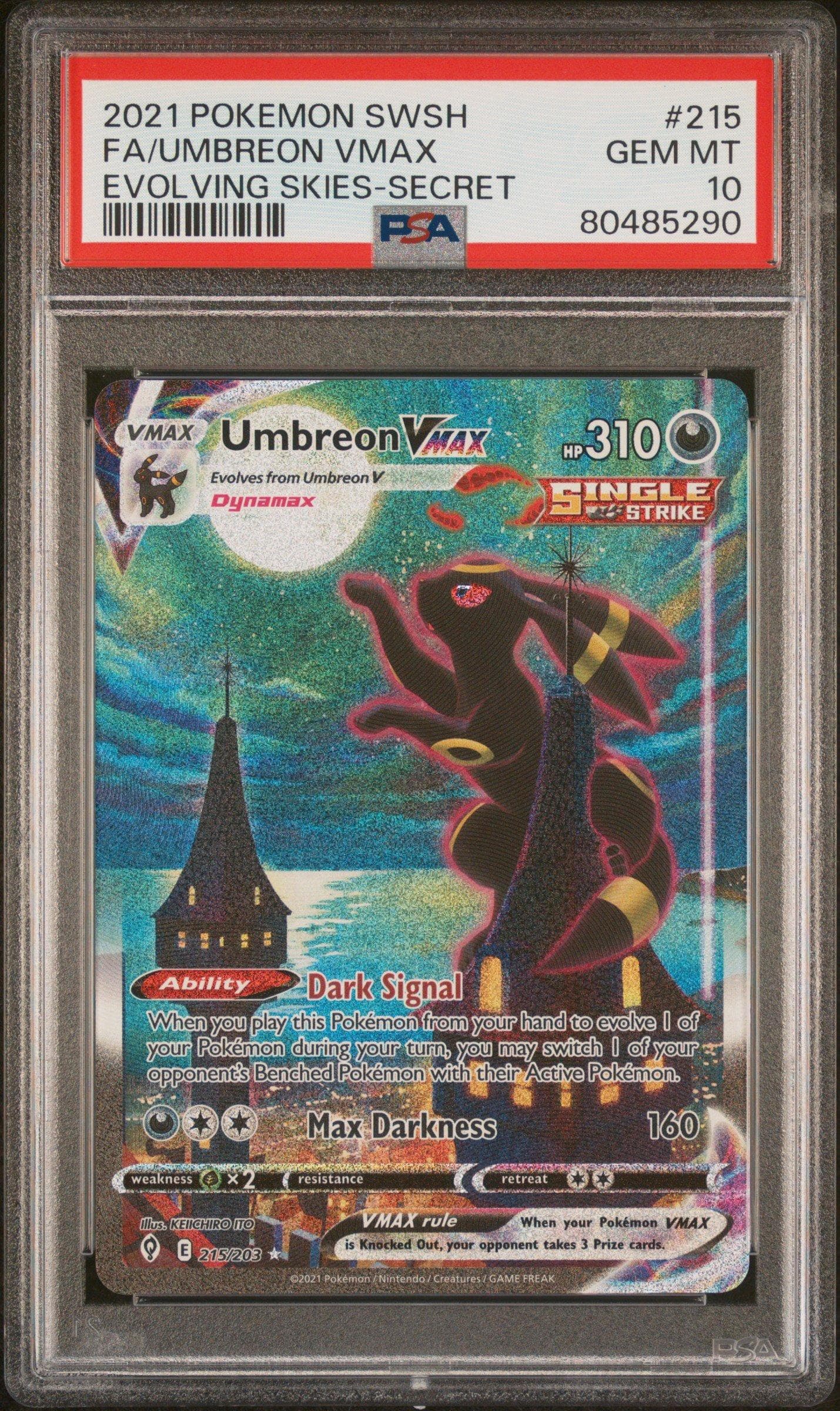 Evolving Skies Umbreon VMAX #215/203 PSA 10