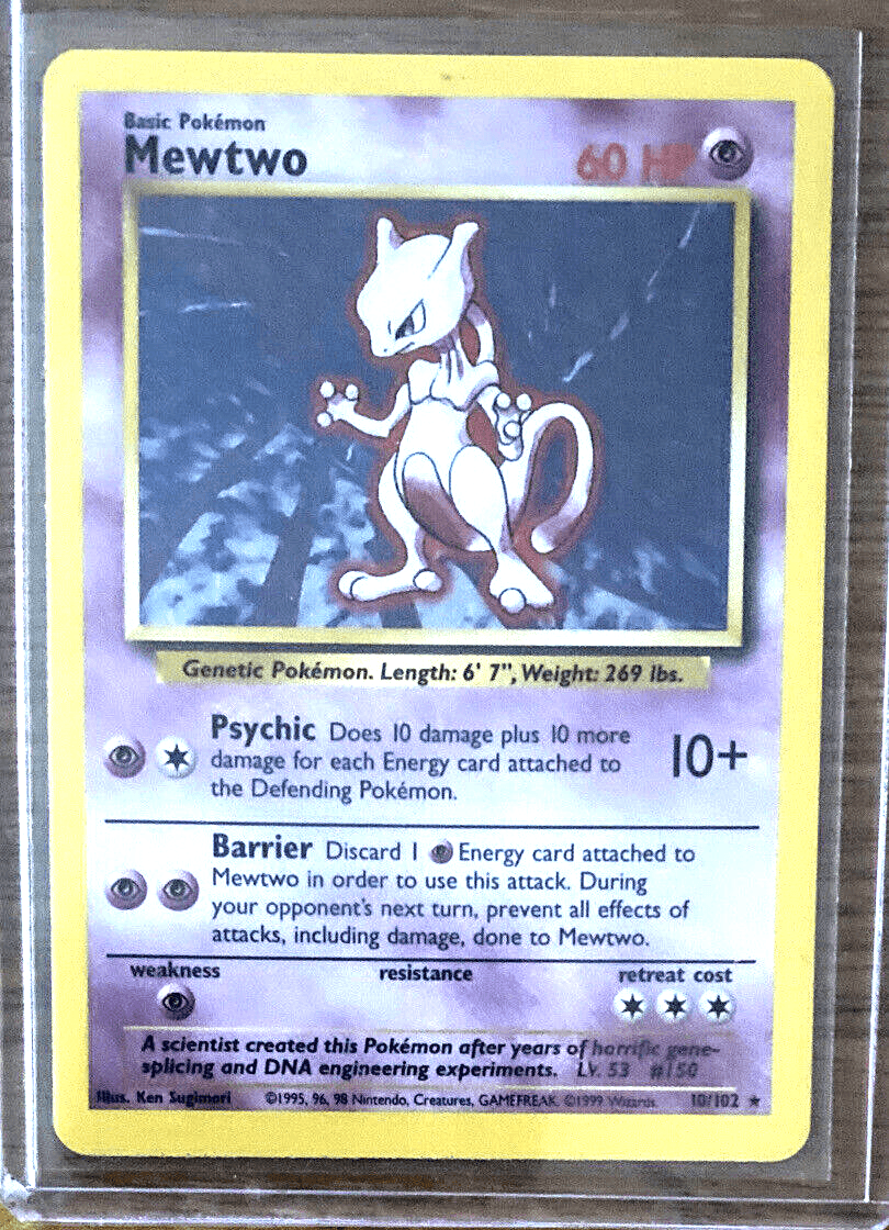 Base Set Mewtwo #10/102 PSA 8